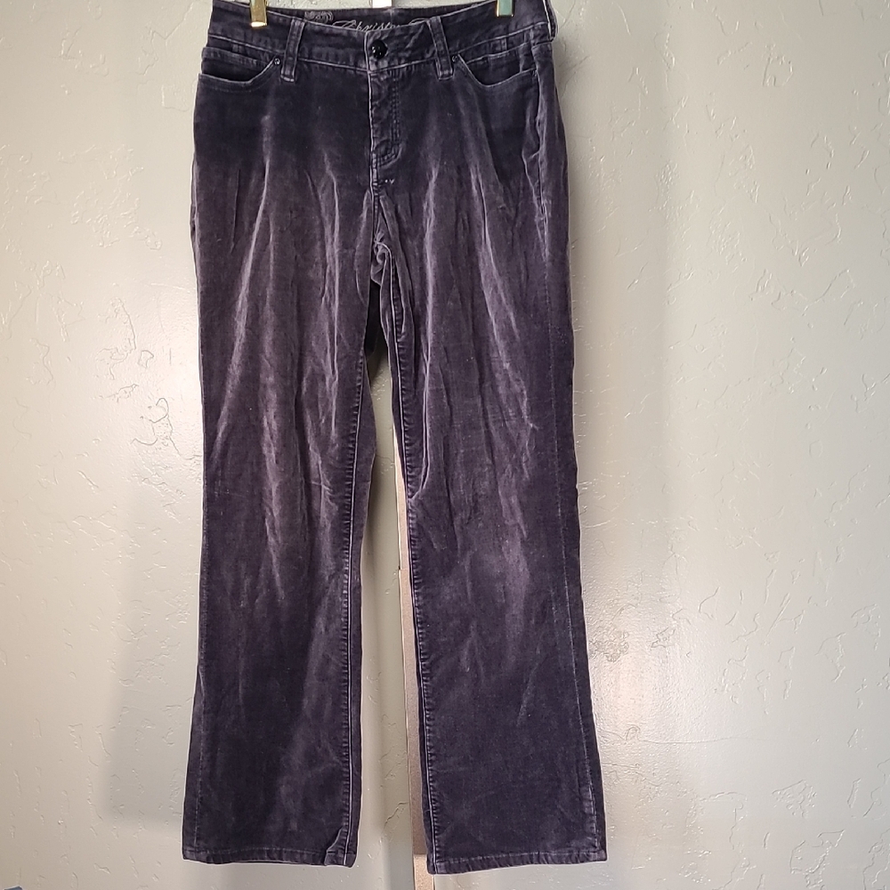 Christopher Blue Velour Wide Leg Pants - Dark Gray